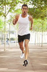 young man running in the park