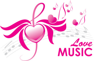 love music, vector illustration