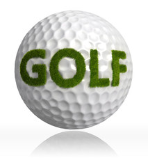 golf grass word on ball