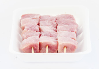 raw pork skewers