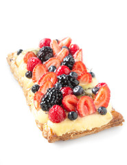 Berry pie and custard
