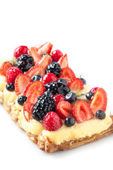 Berry pie and custard