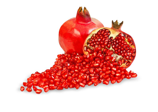 Pomegranates on a white background