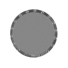 Metallic gray circle on a white background