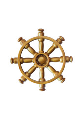 Ship wheel on a white background