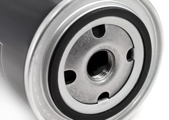 Car oil filter close up