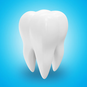 Health Tooth on blue background