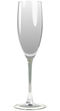 Empty champagne glass vector illustration