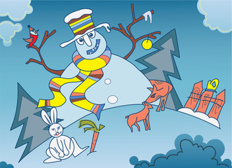 winter story in forest