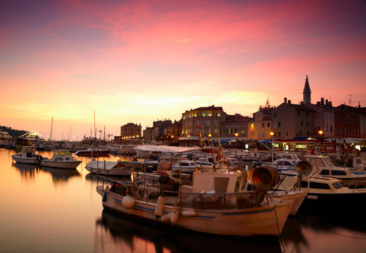 European town at adriatic sea