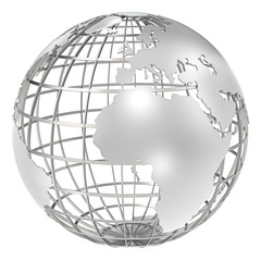 The Earth. The Earth, frame structure of steel. Isolated.