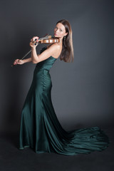 violinist in an evening dress