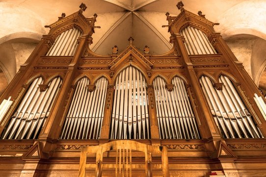Beautiful organ with a lot of pipes