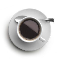 coffe cup, view from above