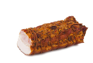 Ham with spices isolated