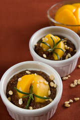 Chocolate cream with puffed rice