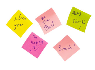 paper notes isolated