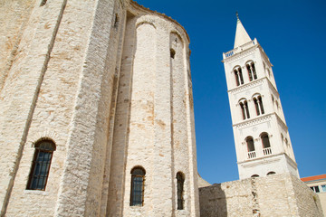 Fototapeta na wymiar Bell tower of the Saint Domnius Cathedral in Split, Croatia