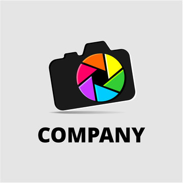 Фотокамера, логотип для фотостудии