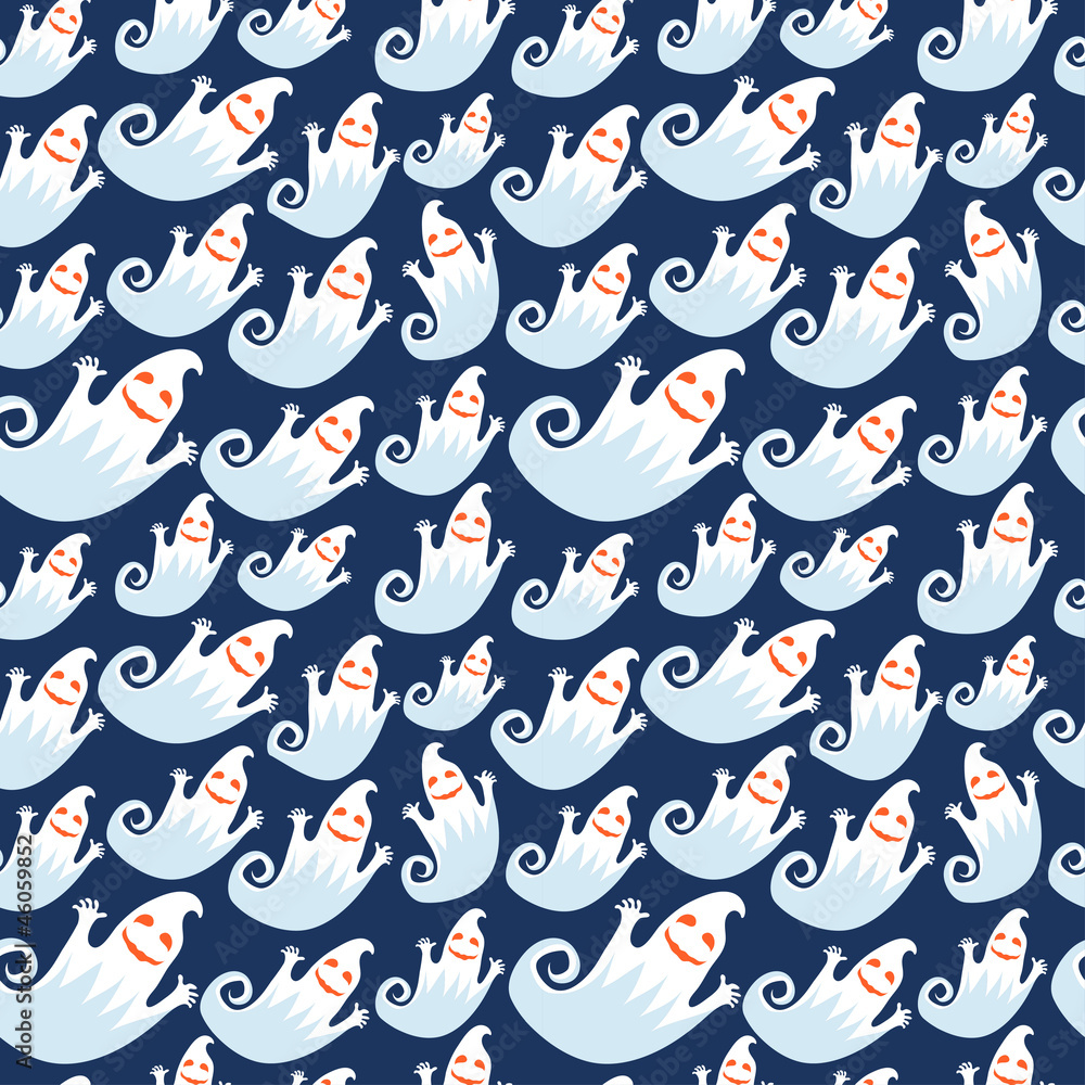 Canvas Prints seamless halloween pattern with ghosts