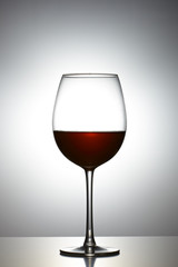 Glass of red wine in glass