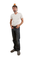 Fototapeta premium mature men with apple