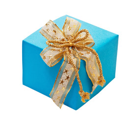 gift box with bow. Isolated on white.