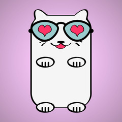 Cute card in glasses in love
