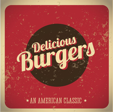 Delicious Burgers vintage print