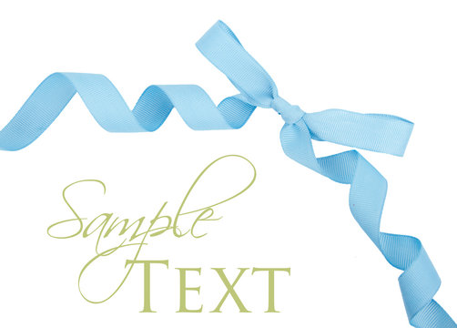 Baby Blue Ribbon And Bow Isolated