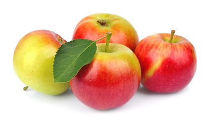 Sweet apple with leafs