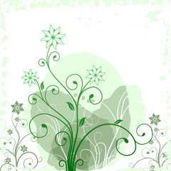 Green grunge flower