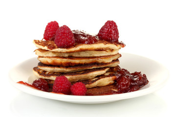 delicious sweet pancakes isolated on white