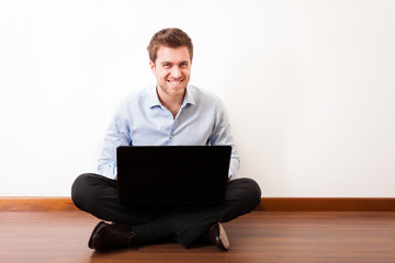 Businessman using a laptop