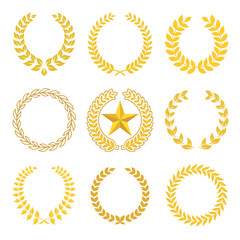 golden laurel wreaths