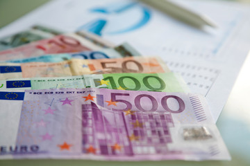 Euro banknotes