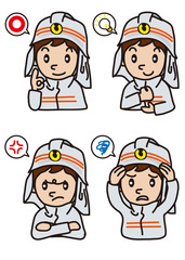 消防士の表情イラスト