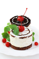 chocolate cakes with cherry