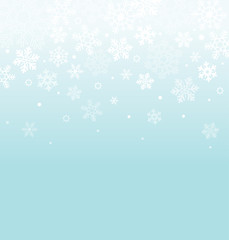 Blue card with christmas snowflakes