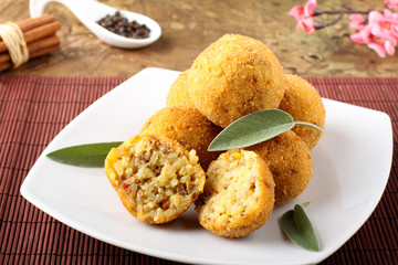 Arancini rice and meat