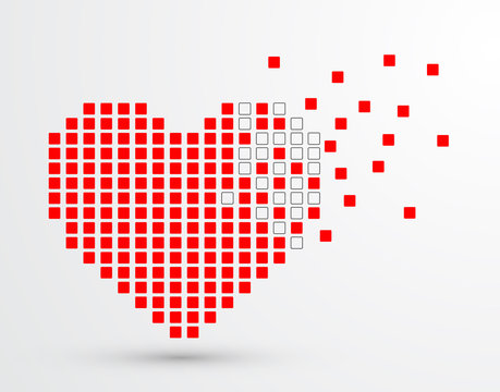 Pixel Heart. Vector