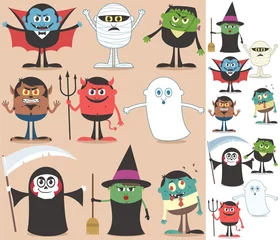 Tuinposter Fantasiefiguren Halloween-personages