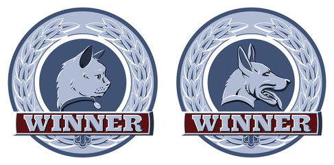 Naklejka premium Cat and dog pet awards