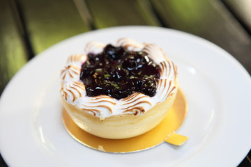 Blueberry cheesecake slice