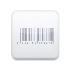 Vector white bar code icon. Eps10. Easy to edit