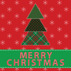 Naklejka premium Christmas card with tree