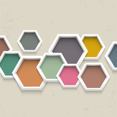 3d geometric background with colorful hexagons