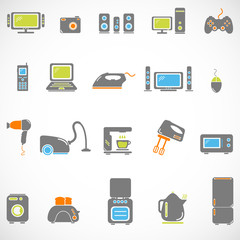 Home appliances icon set