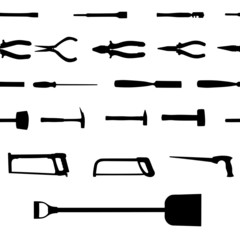 Set of power tools seamless pattern. Vector icon