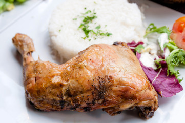 fried chicken with rice